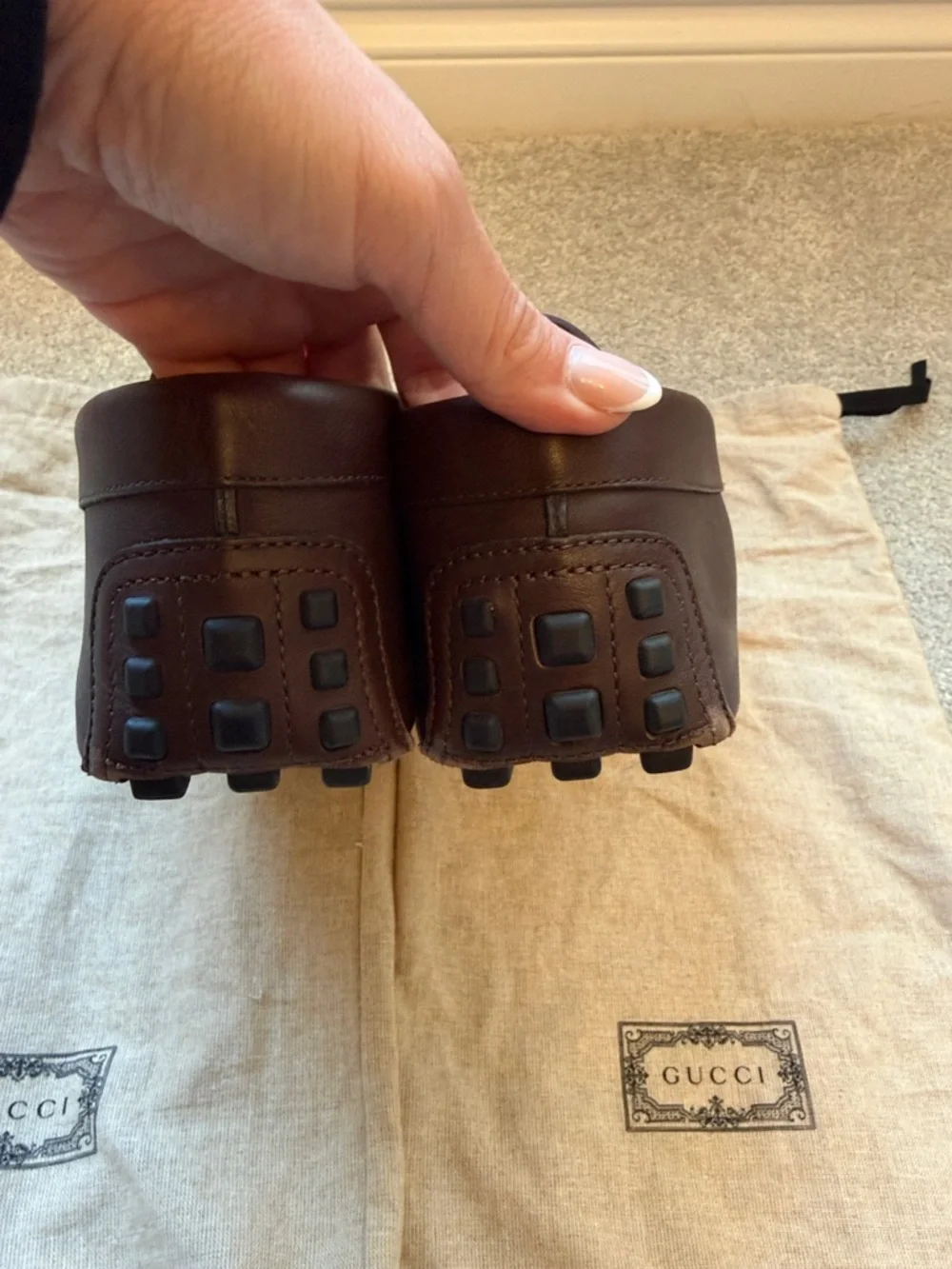 MENS Gucci Brown drivers - size 12 - Picture 3 of 5